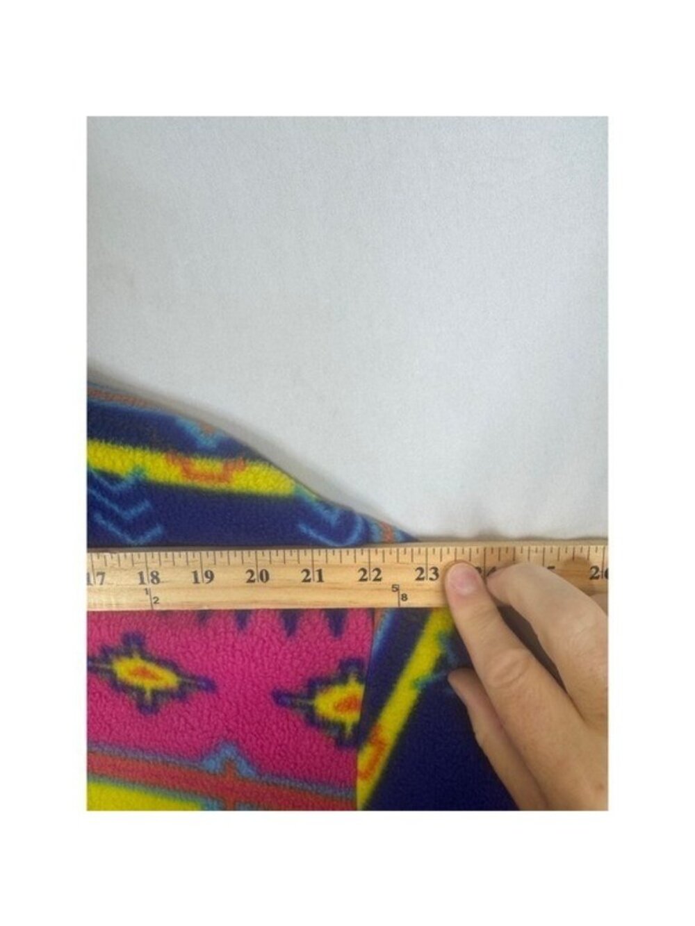 Vintage Kactus Fleece Bomber Jacket Southwestern Geometric Neon Blue Pink M - Picture 9 of 12